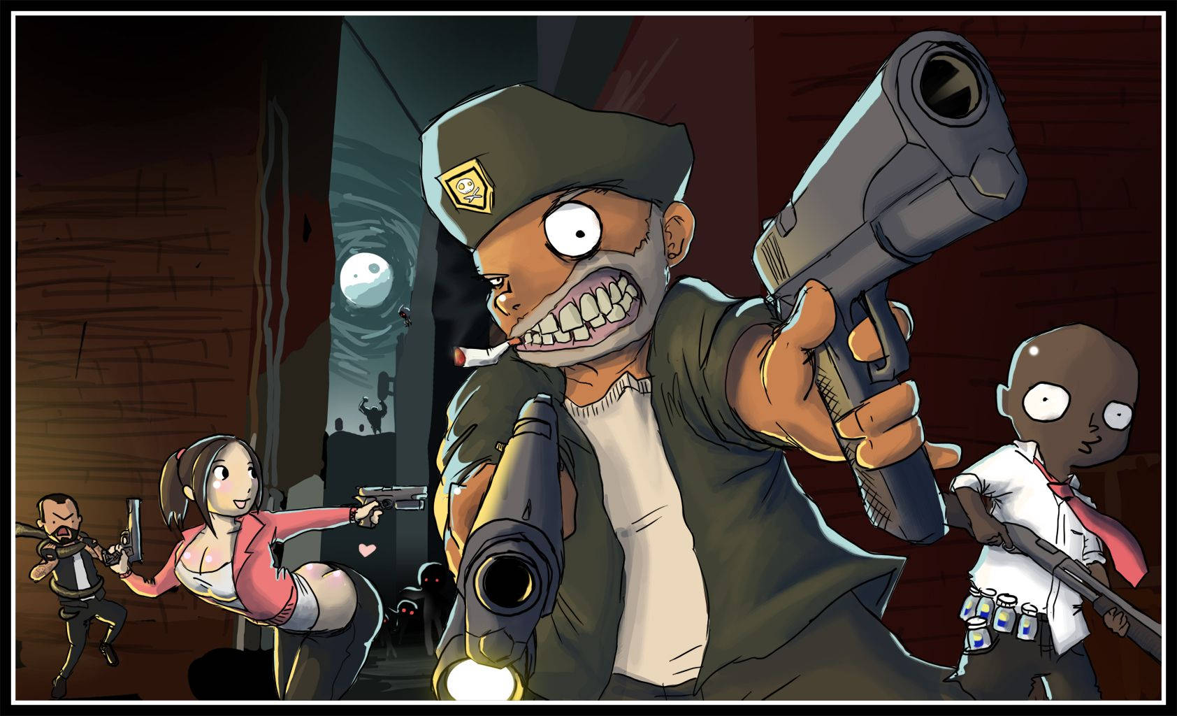 Left 4 Dead Cartoon Fan Art Wallpaper