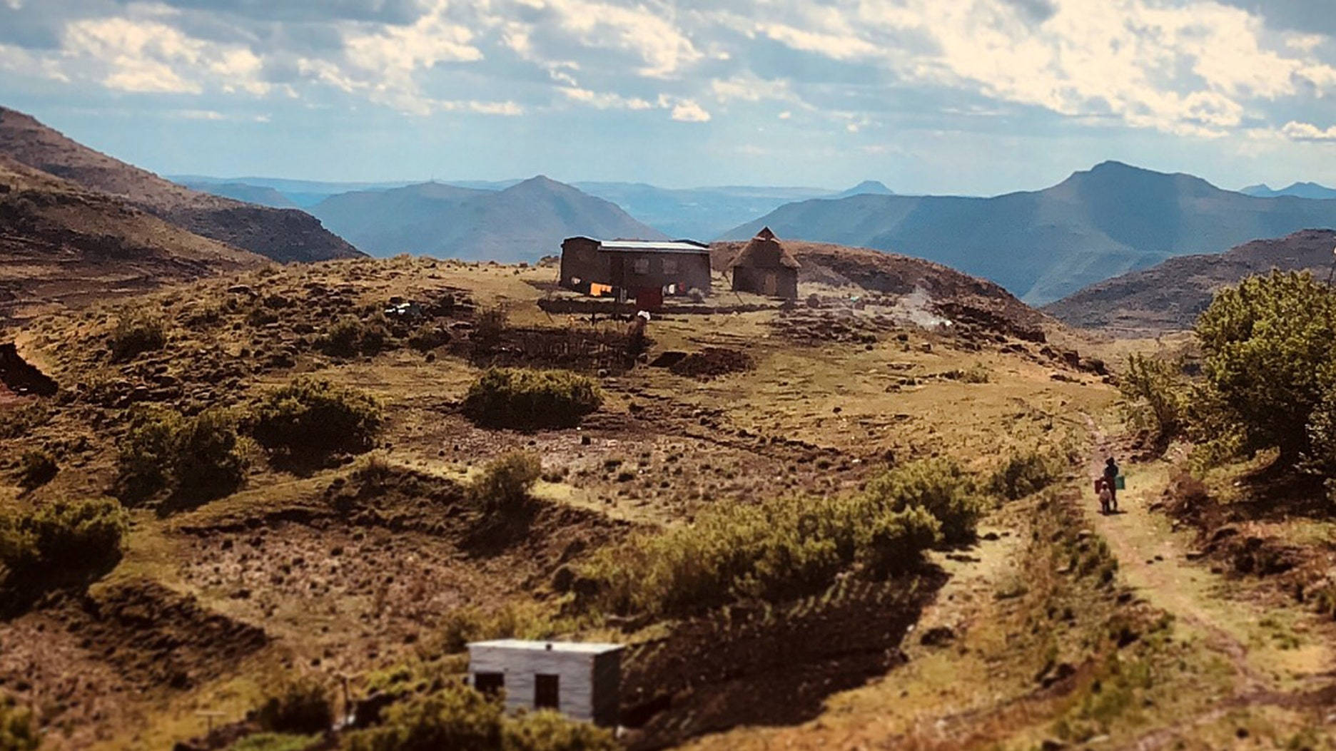 Lesotho Flat Mountain Structures Wallpaper