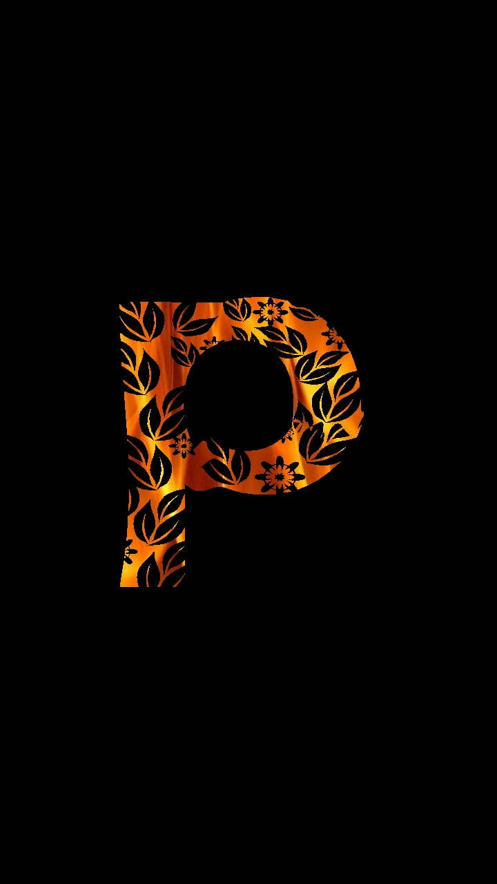 Letter P With Leaf Prints Wallpaper