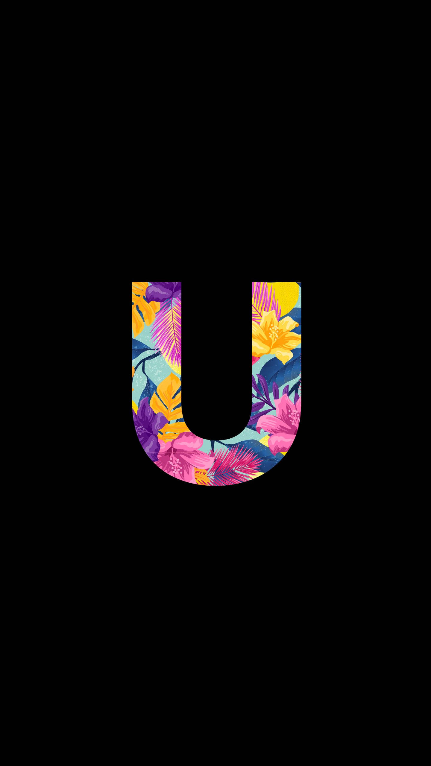 Letter U Flower Skin Wallpaper