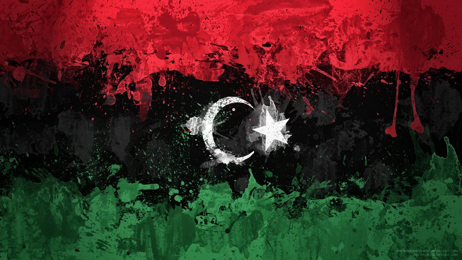 Libya Flag Abstract Art Wallpaper