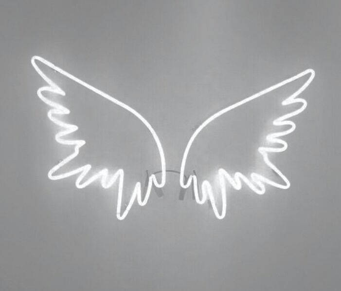 Light Grey Aesthetic Wings Wallpaper