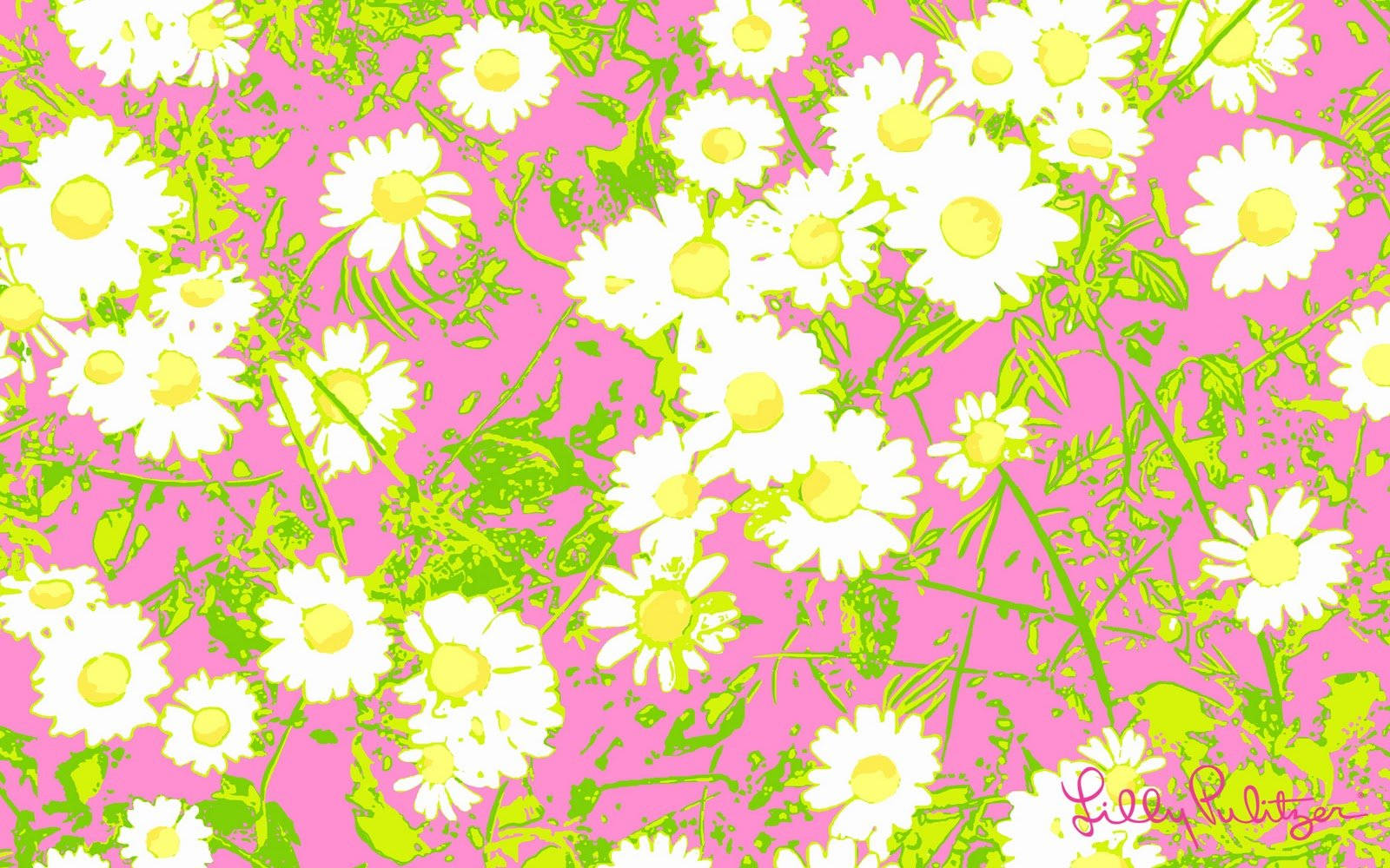 Lilly Pulitzer Desktop Daisies Wallpaper