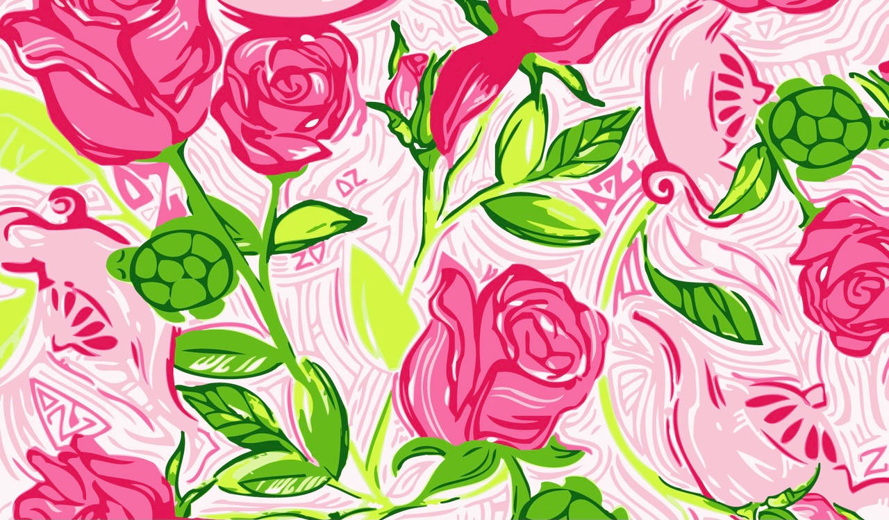 Lilly Pulitzer Roses Wallpaper