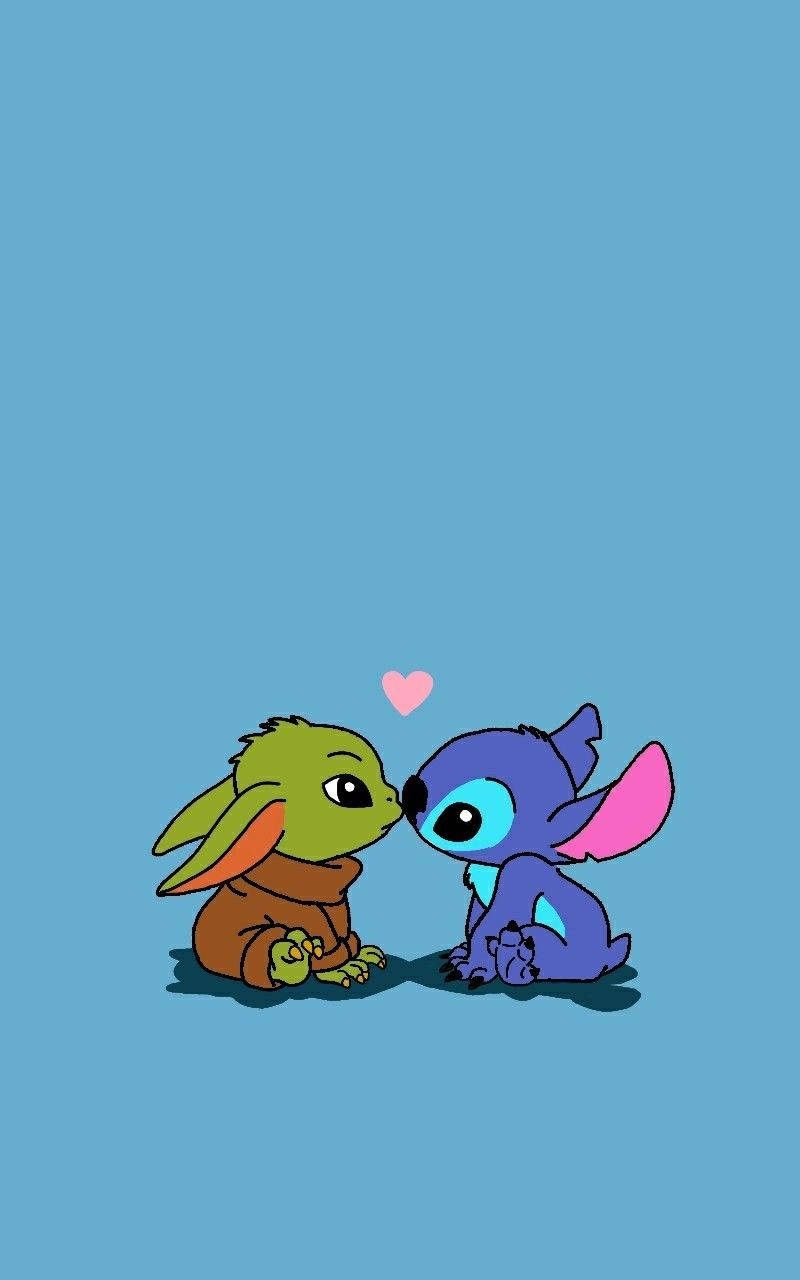 Lilo And Stitch Baby Yoda Wallpaper