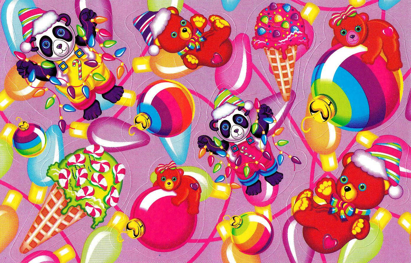 Lisa Frank Bear Stickers Wallpaper