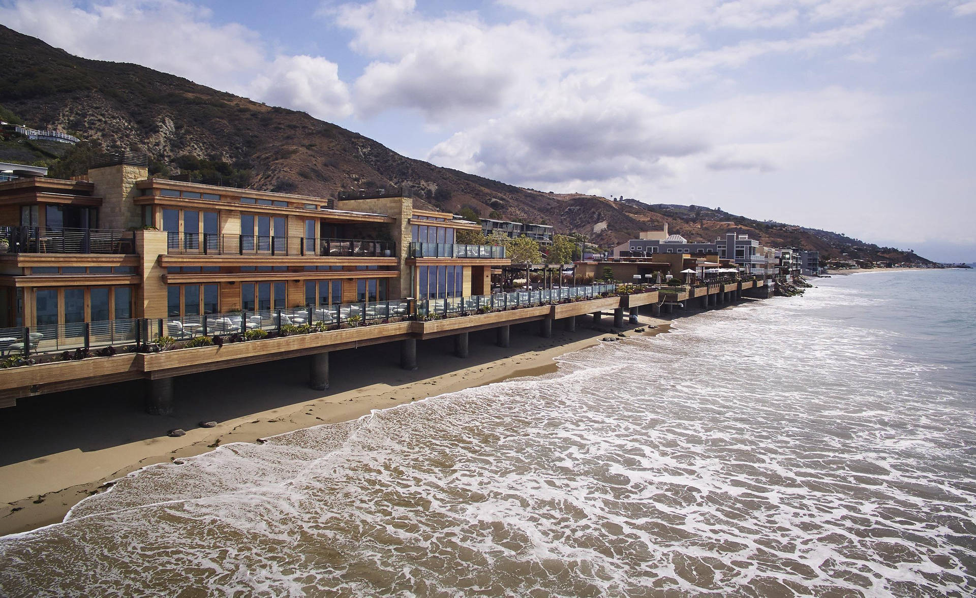 Little Beach House On Malibu Beach Wallpaper