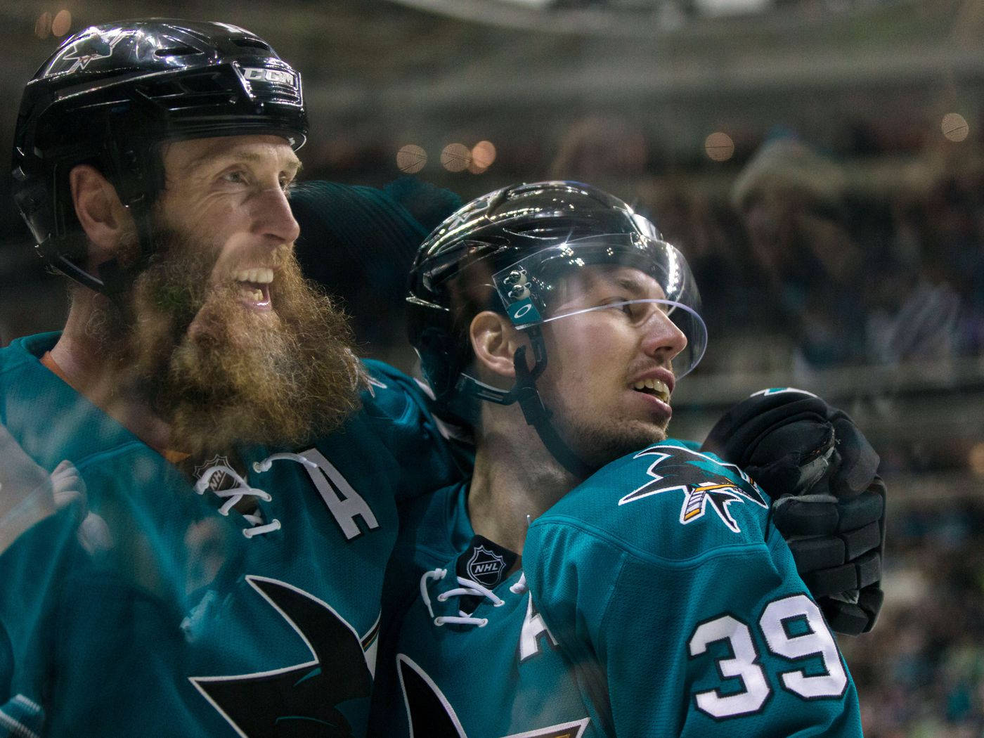 Logan Couture And Joe Thornton San Jose Sharks Wallpaper