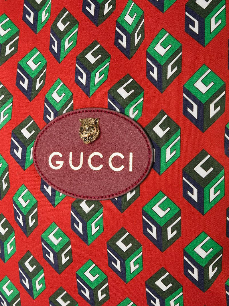 Look Stylish And Stay Organized With This Gg Wallpaper Drawstring Backpack From Gucci. Wallpaper