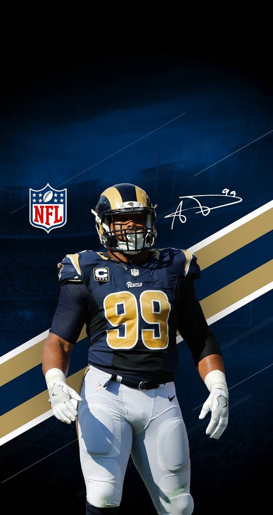 Los Angeles Rams Aaron Donald Nfl Logo Wallpaper