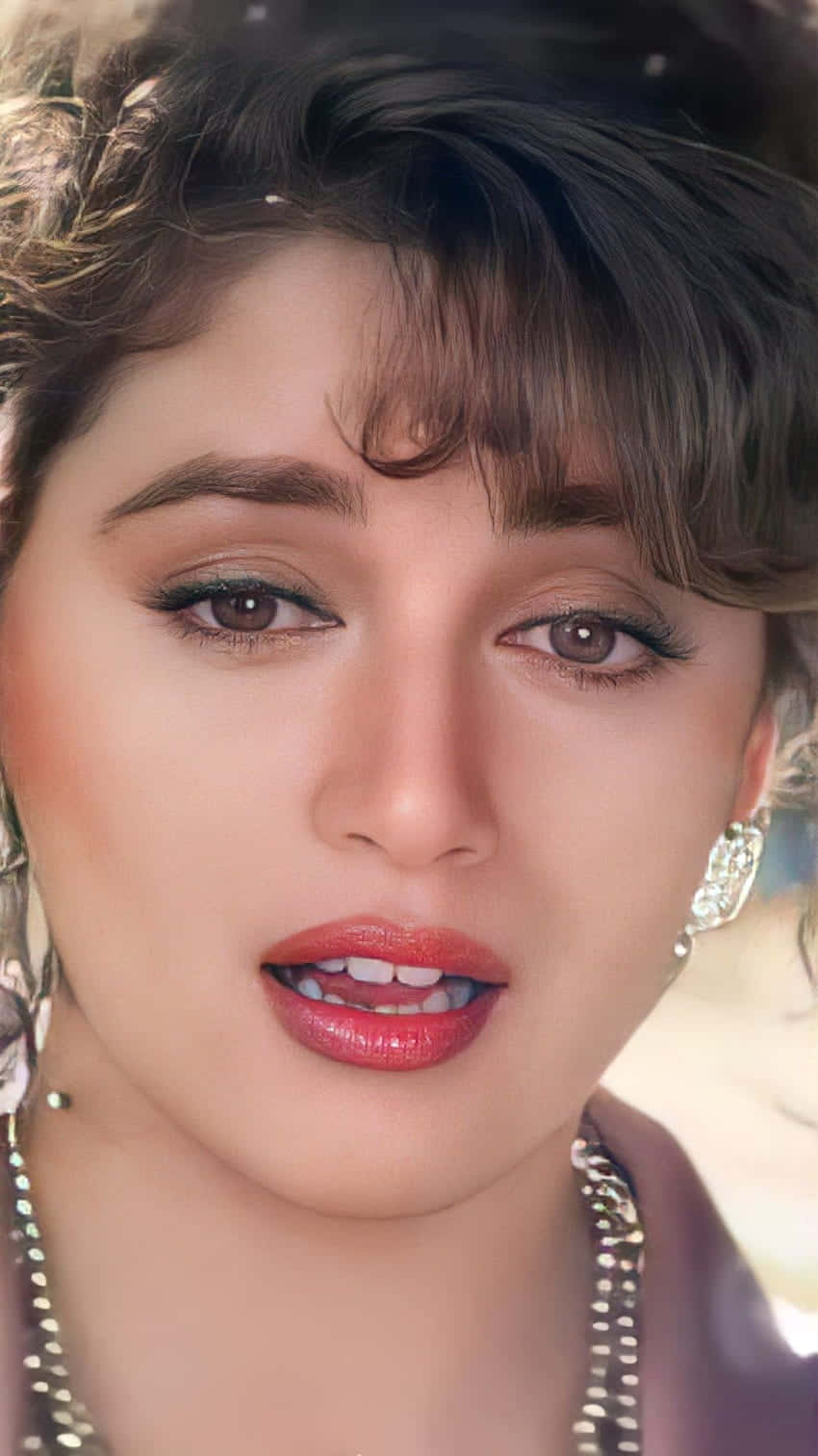 Madhuri Dixit Classic Portrait Wallpaper