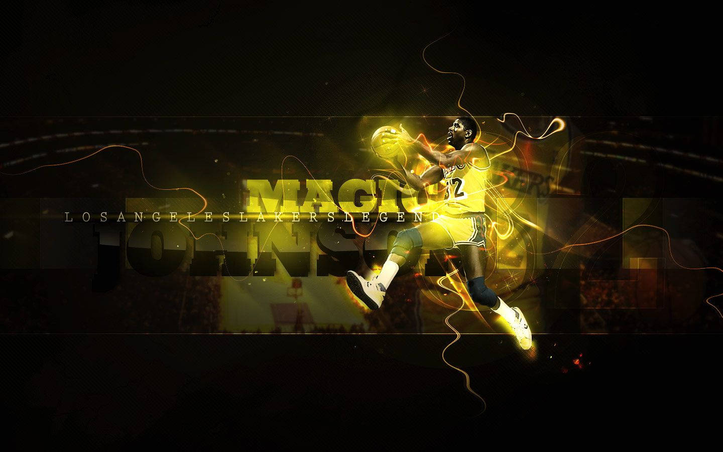 Magic Johnson Yellow Black Art Wallpaper