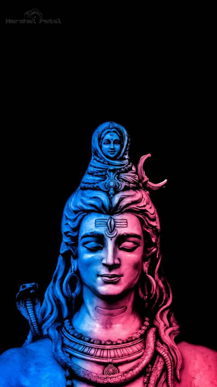 Mahadev Blue And Red Wallpaper