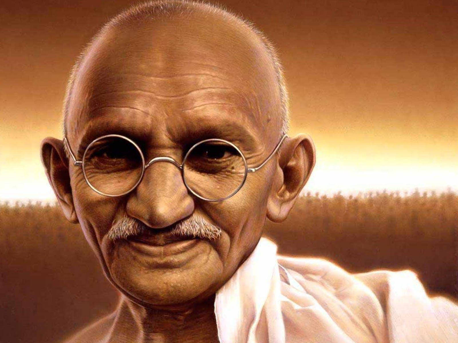 Mahatma Gandhi Sepia Portrait Wallpaper