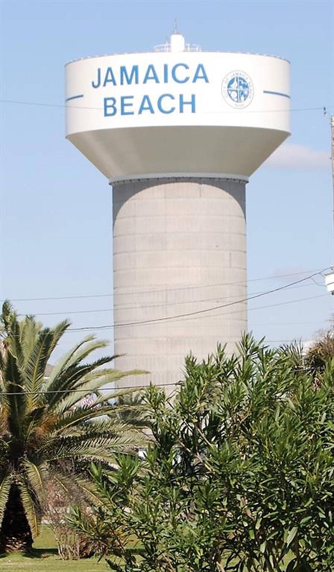 Majestic View Of Jamaica Beach Water Tower Wallpaper