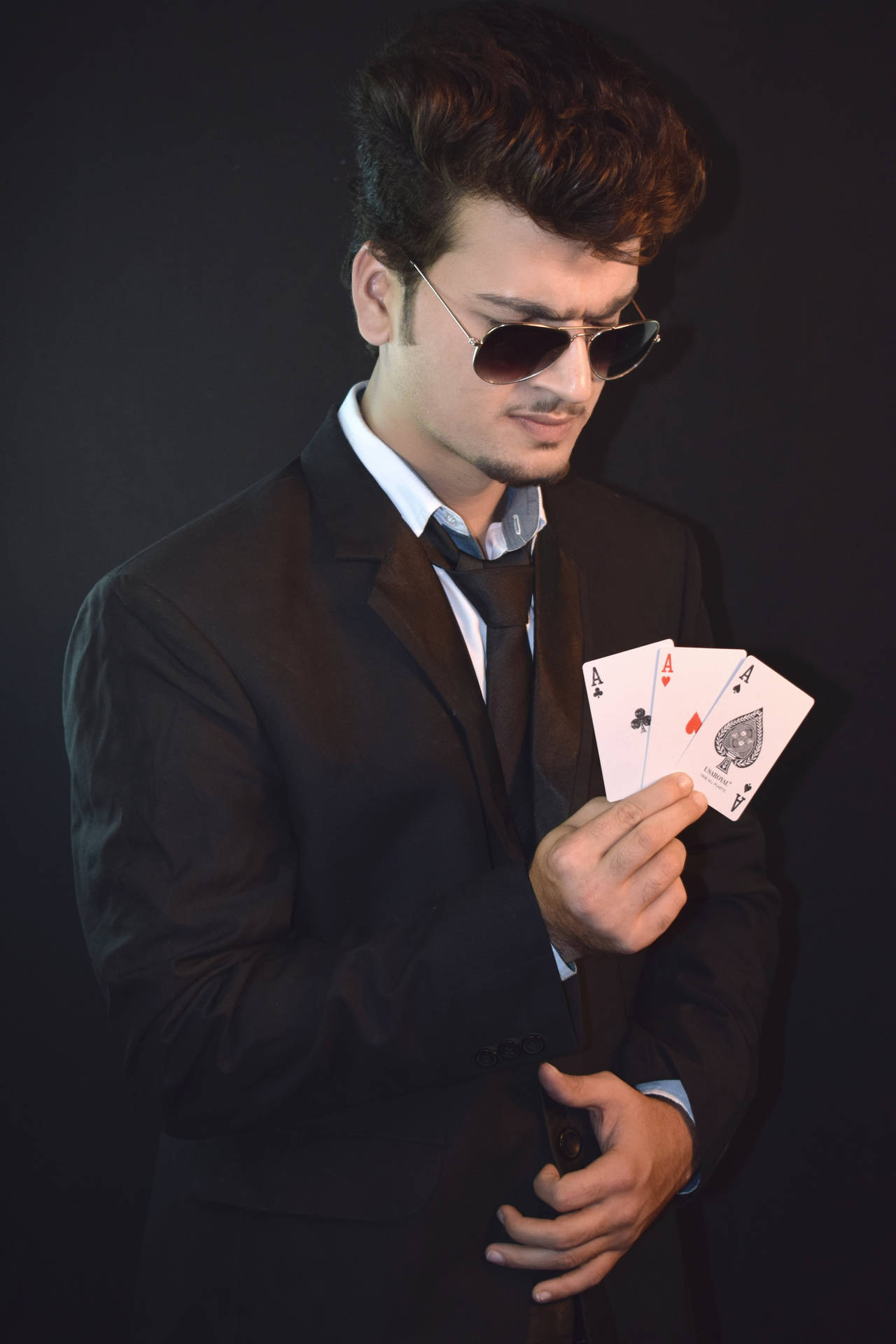 Male Model Playing Cards Wallpaper