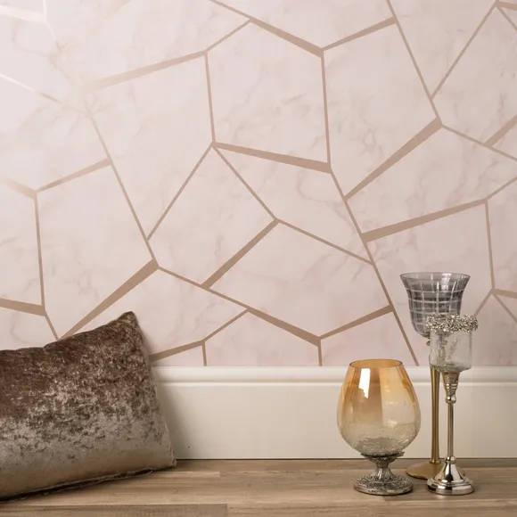 Marblesque Rose Gold Marble Wallpaper