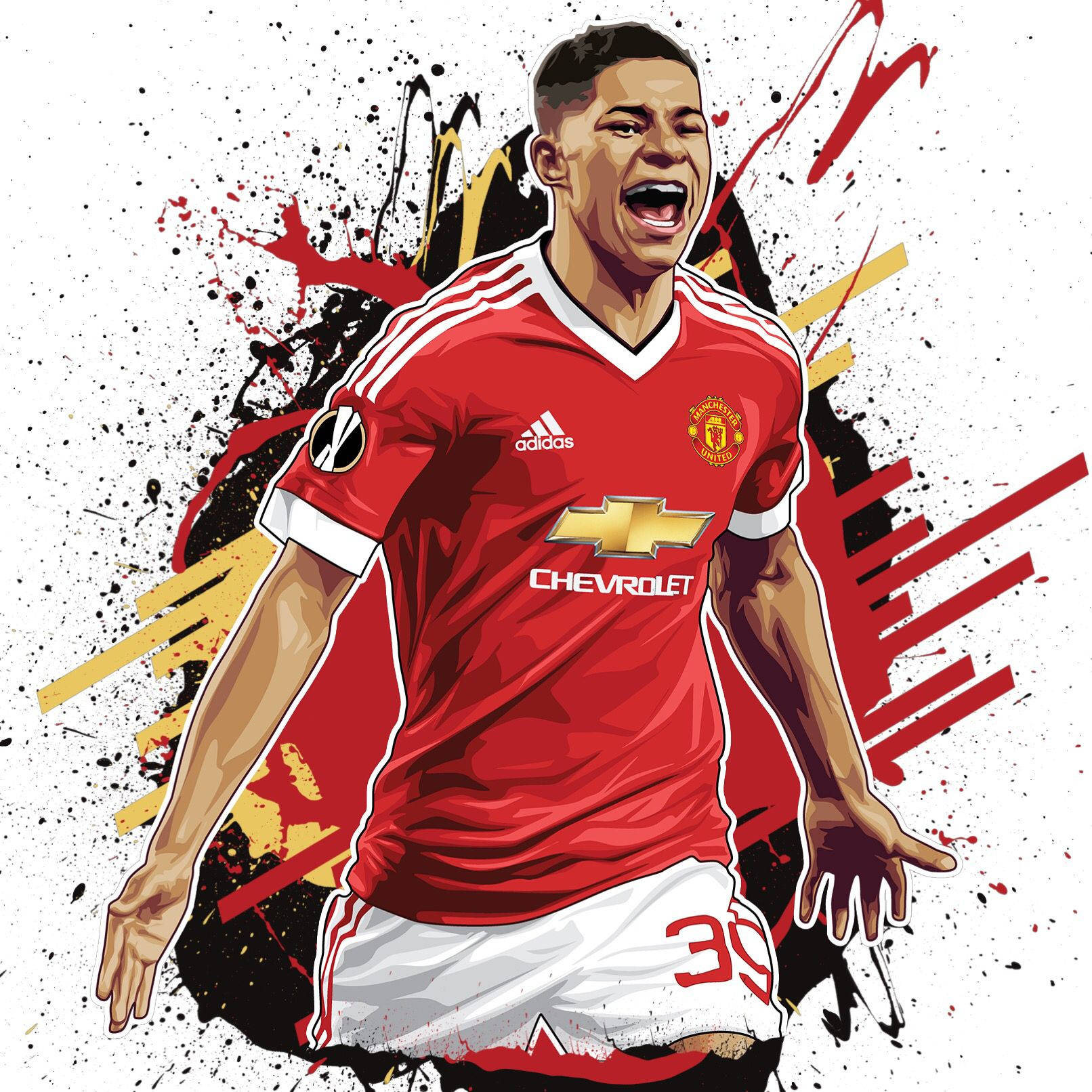 Marcus Rashford Paint Streaks Wallpaper