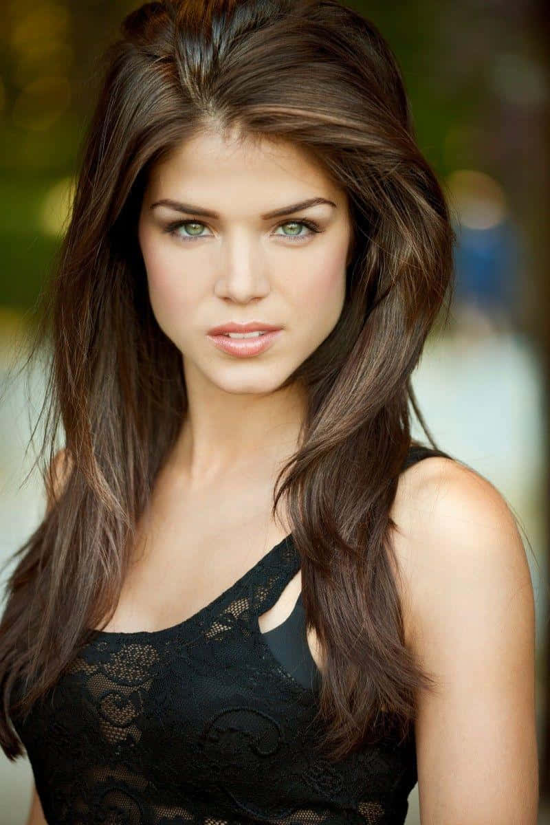 Marie Avgeropoulos Portrait Black Lace Top Wallpaper