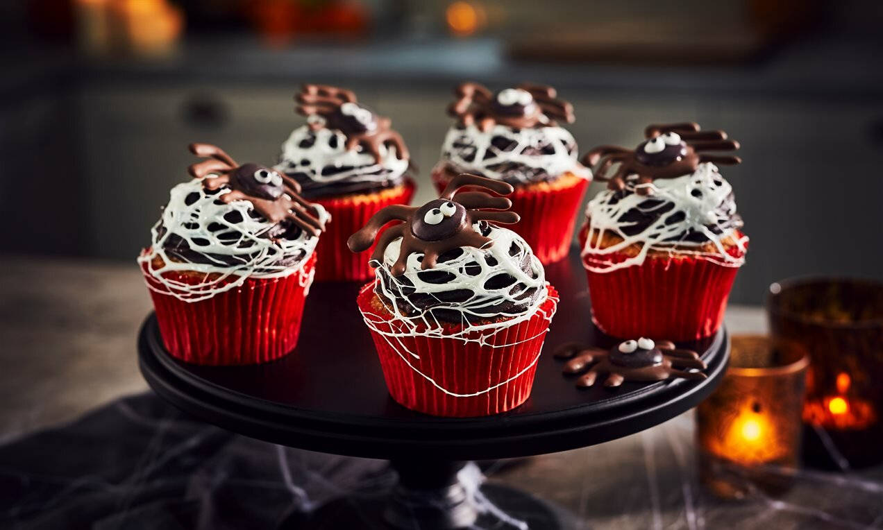 Marshmallow Spider Web Cupcakes Wallpaper