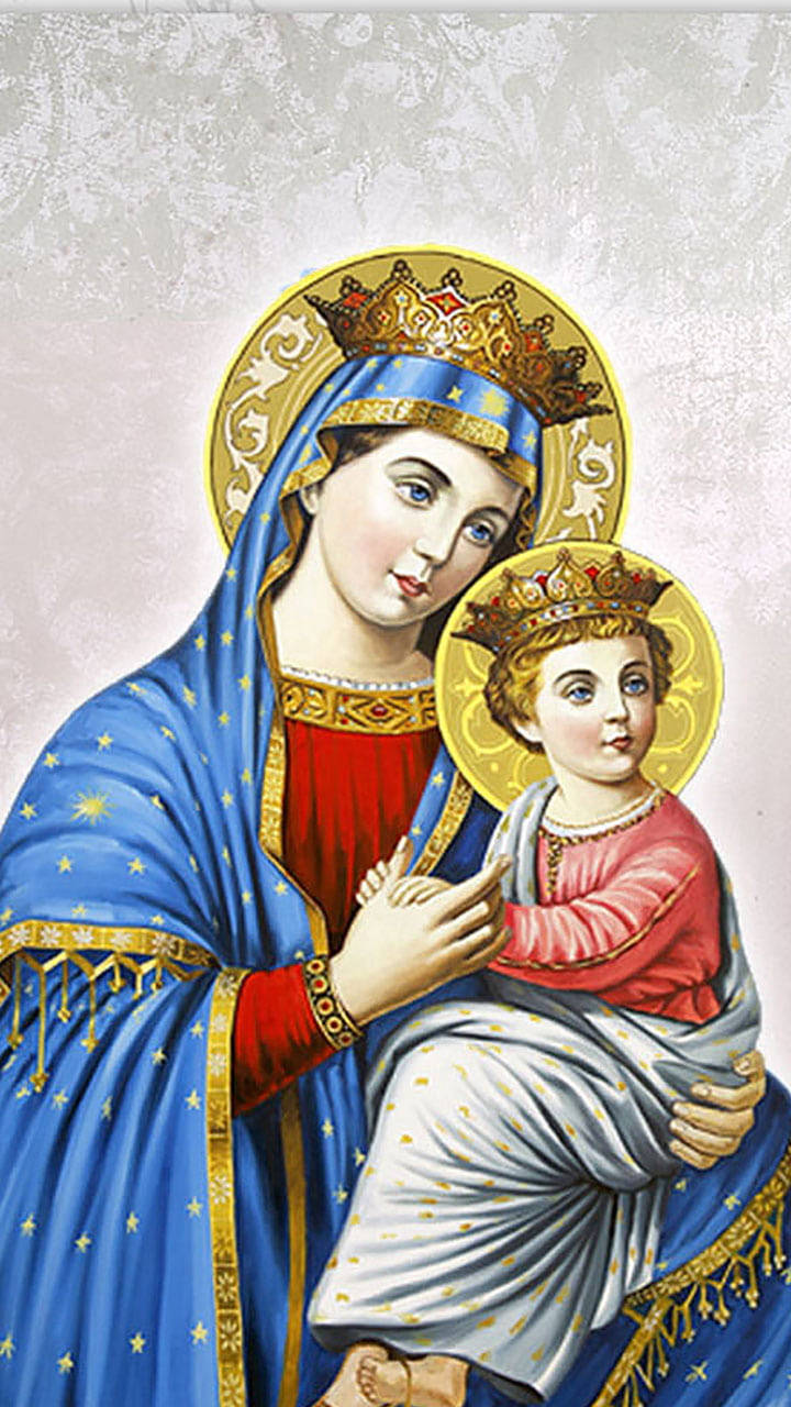 Mary And Jesus Illustration Wallpaper