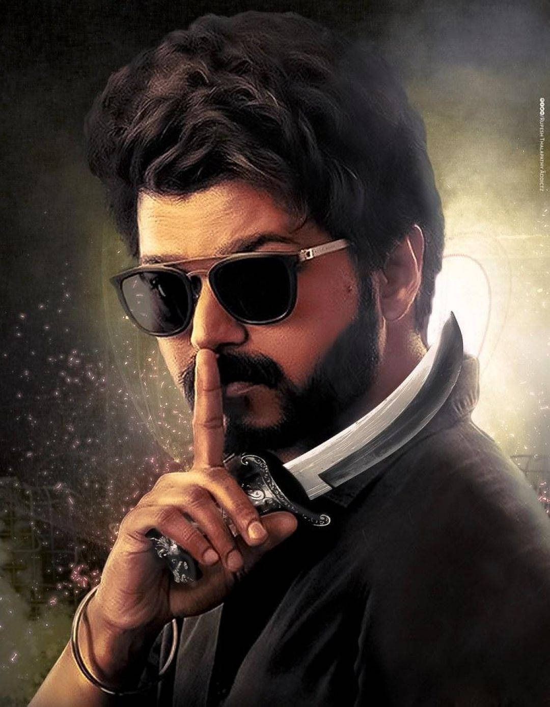 Master Vijay 4k Sunglass And Dagger Wallpaper