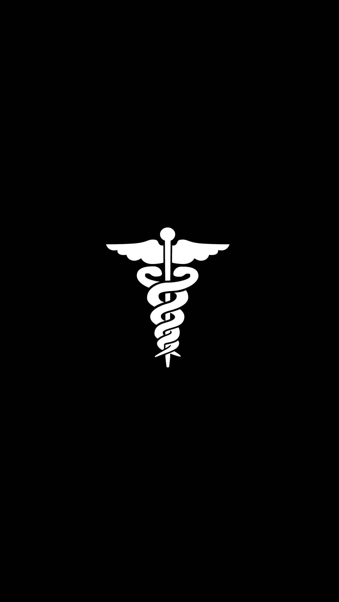 Mbbs White Caduceus Symbol Wallpaper