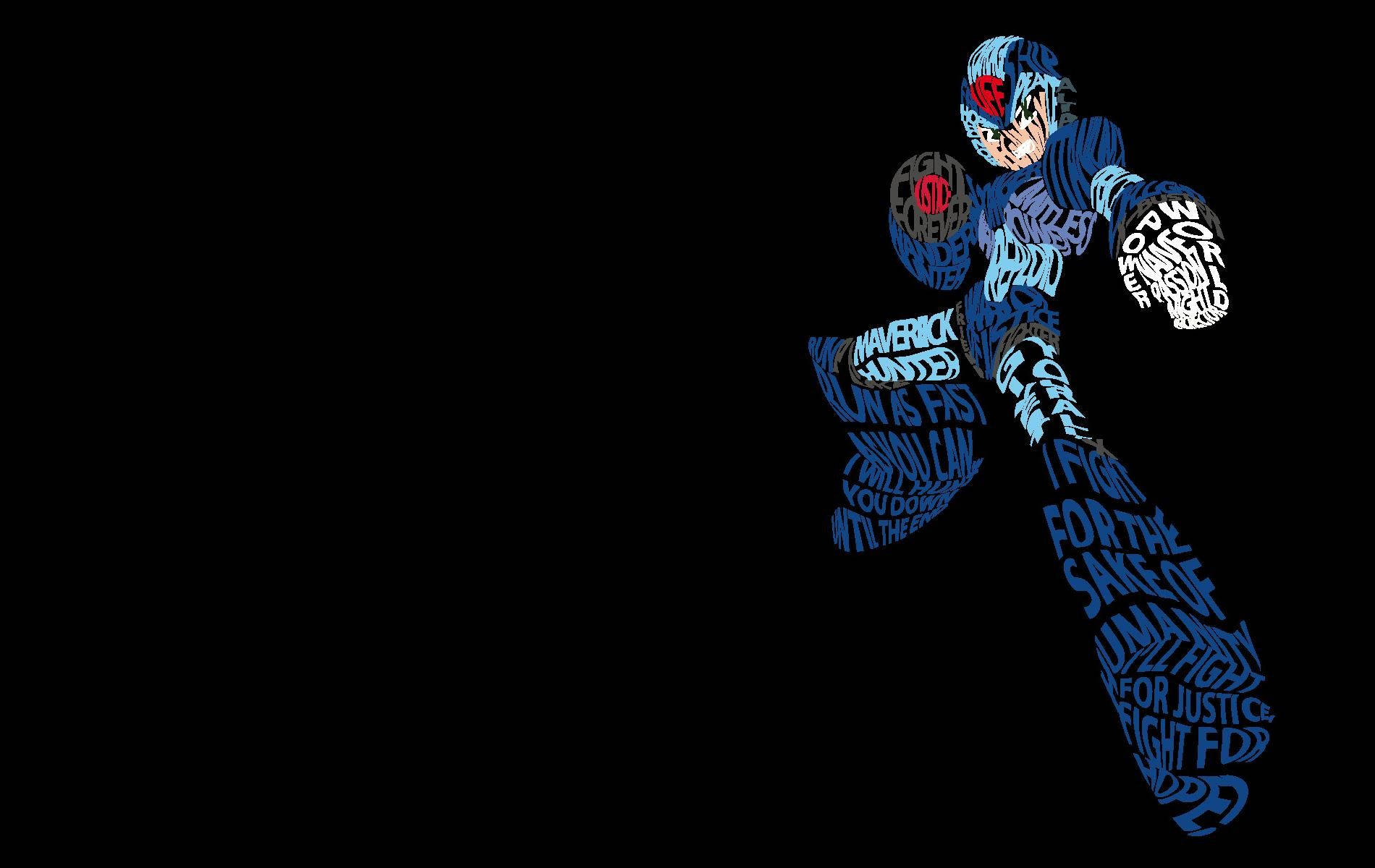 Mega Man Word Art Wallpaper