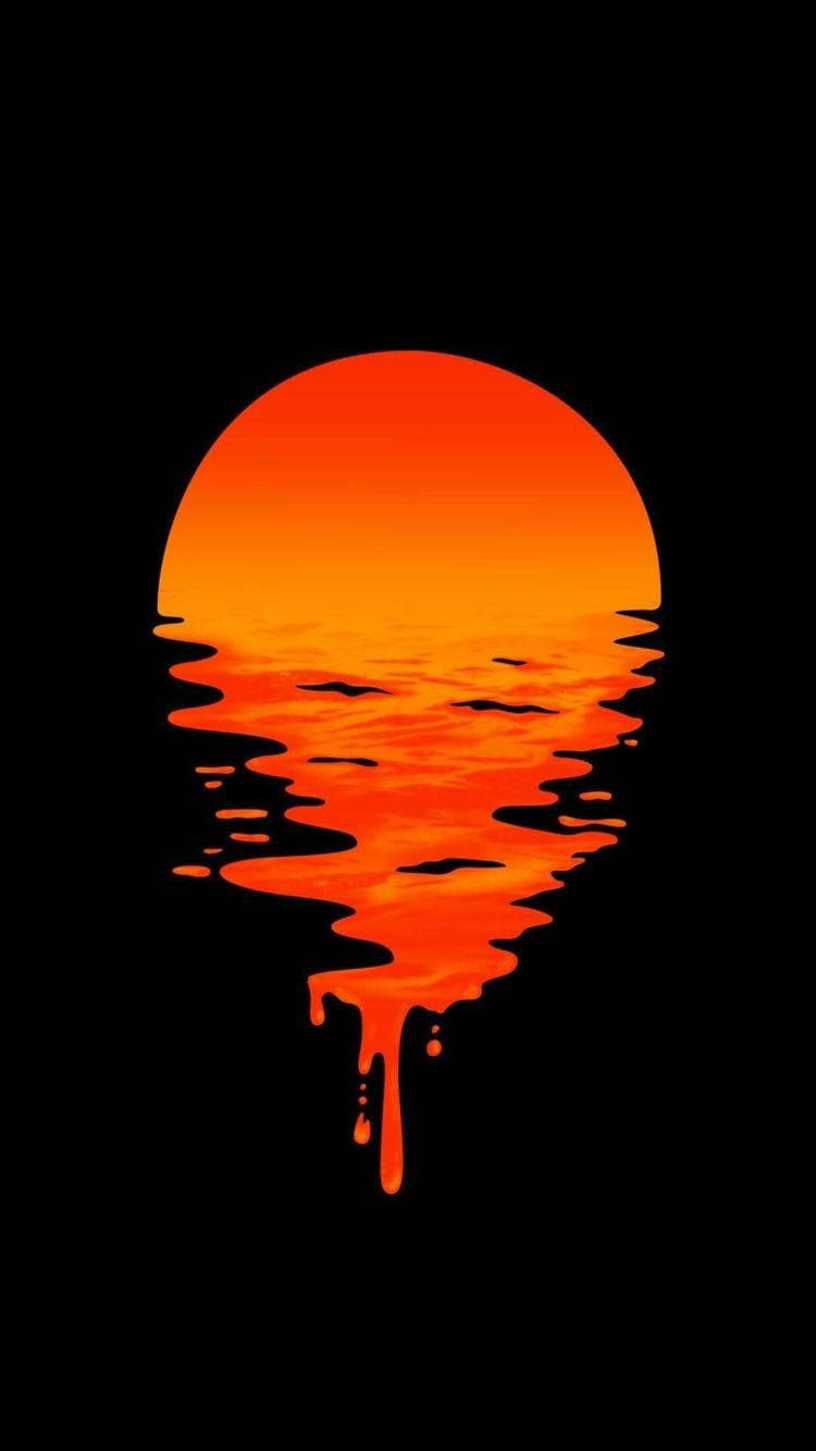 Melting Sunset Oled Iphone Wallpaper