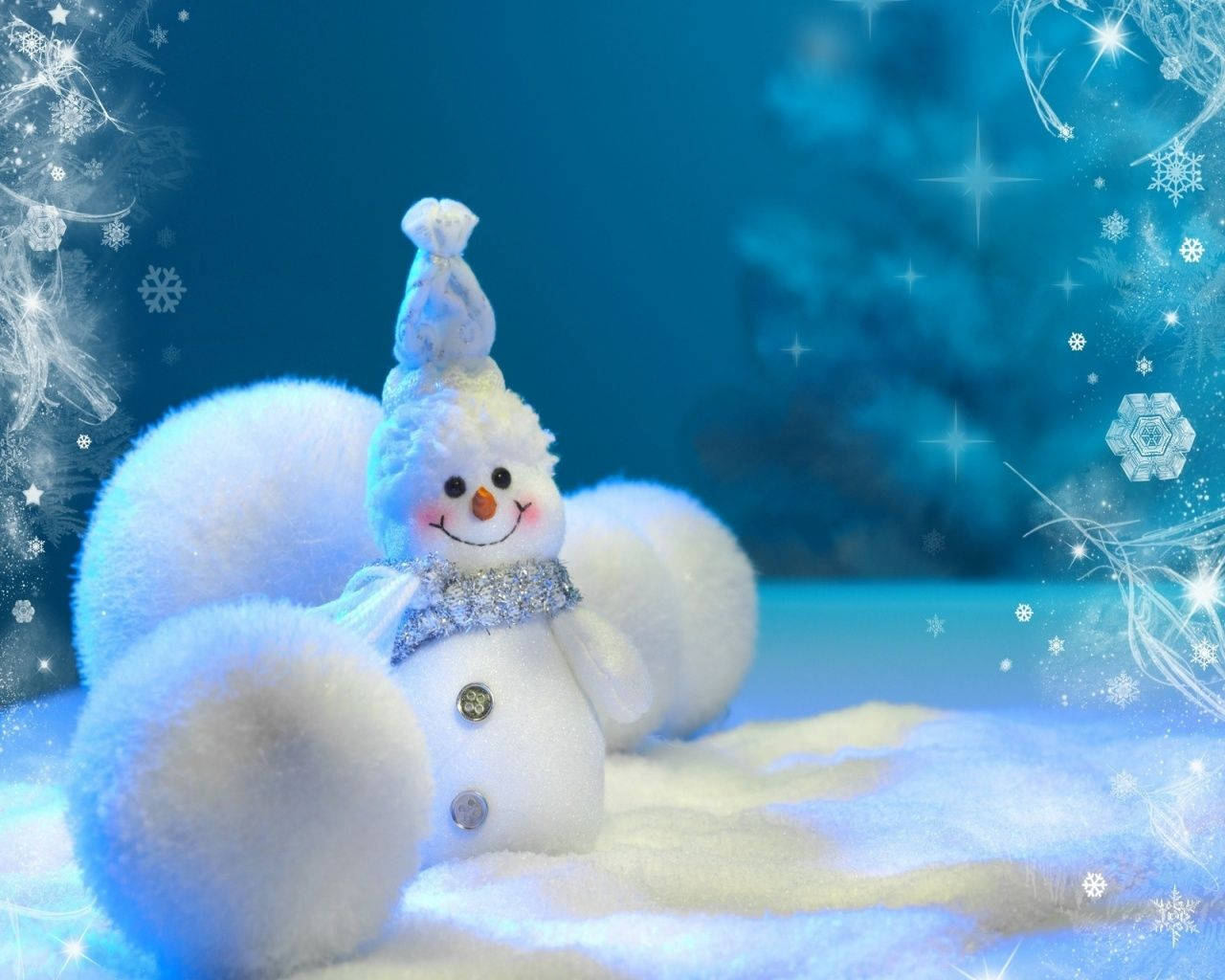 Merry Snowman Wallpaper