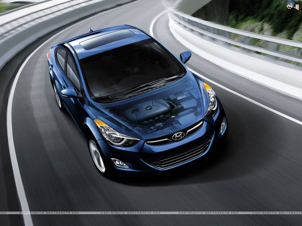 Metallic Blue Hyundai See-through Effect Wallpaper