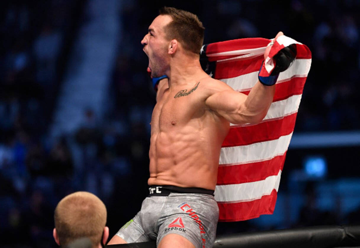 Michael Chandler Screaming Holding Flag Wallpaper