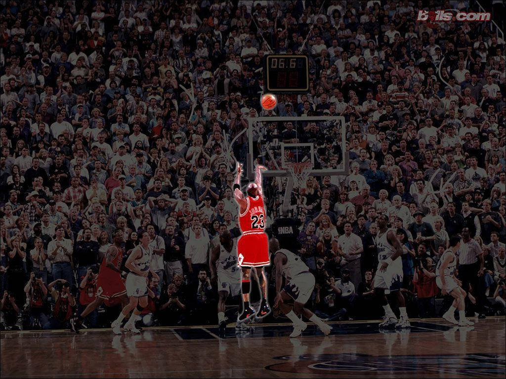 Michael Jordan Sinks A Three-pointer Wallpaper