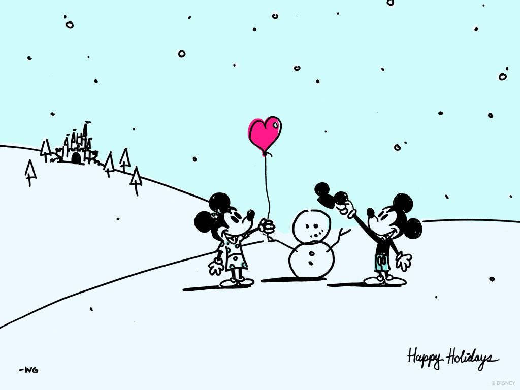 Mickey Mouse Snowman Pixel Disney Laptop Wallpaper