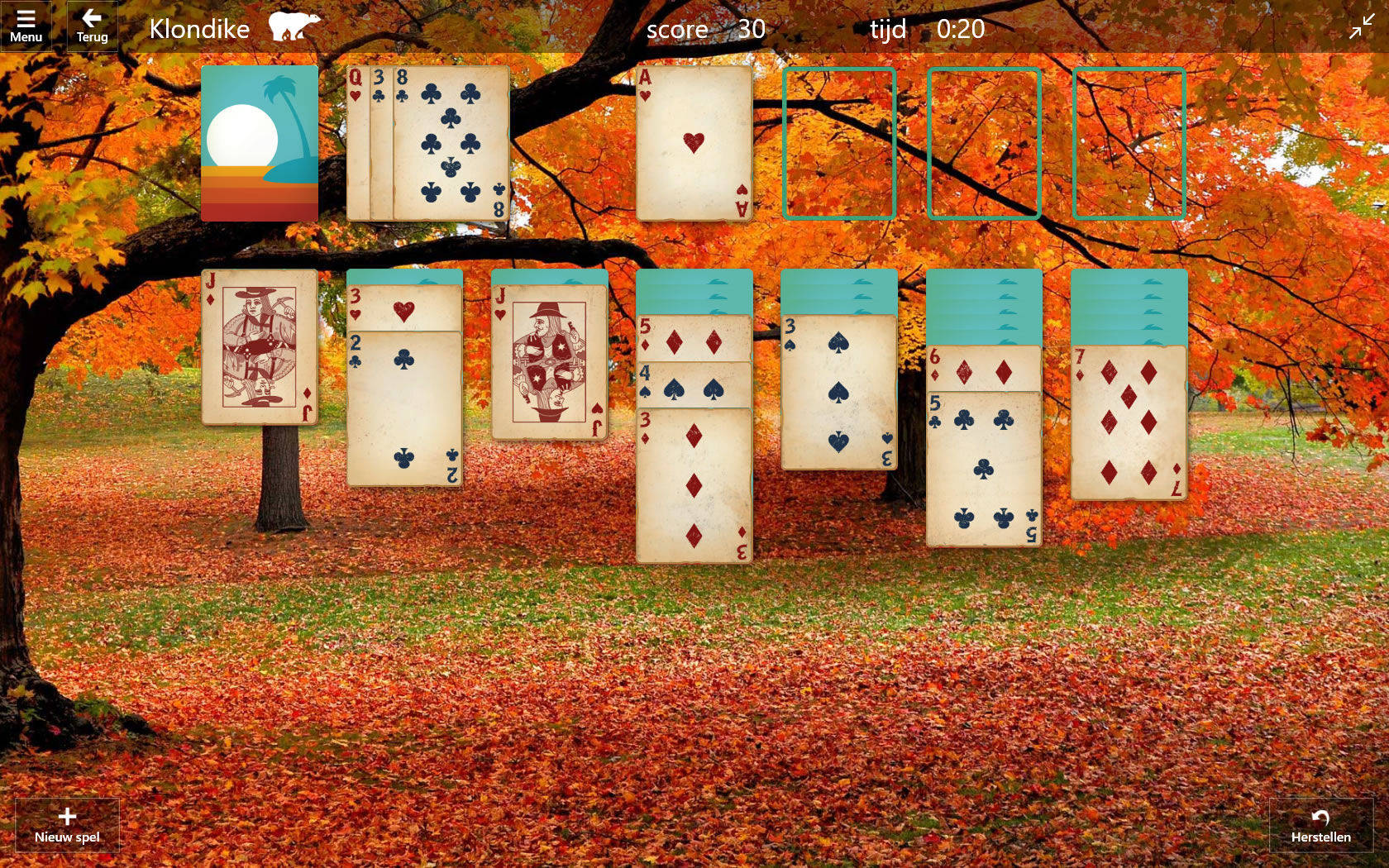 Microsoft Solitaire Computer Game Autumn Wallpaper