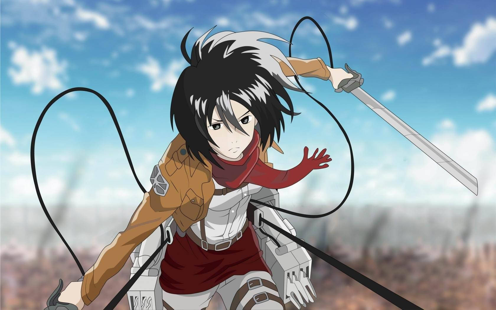 Mikasa Ackerman City Ruins Wallpaper