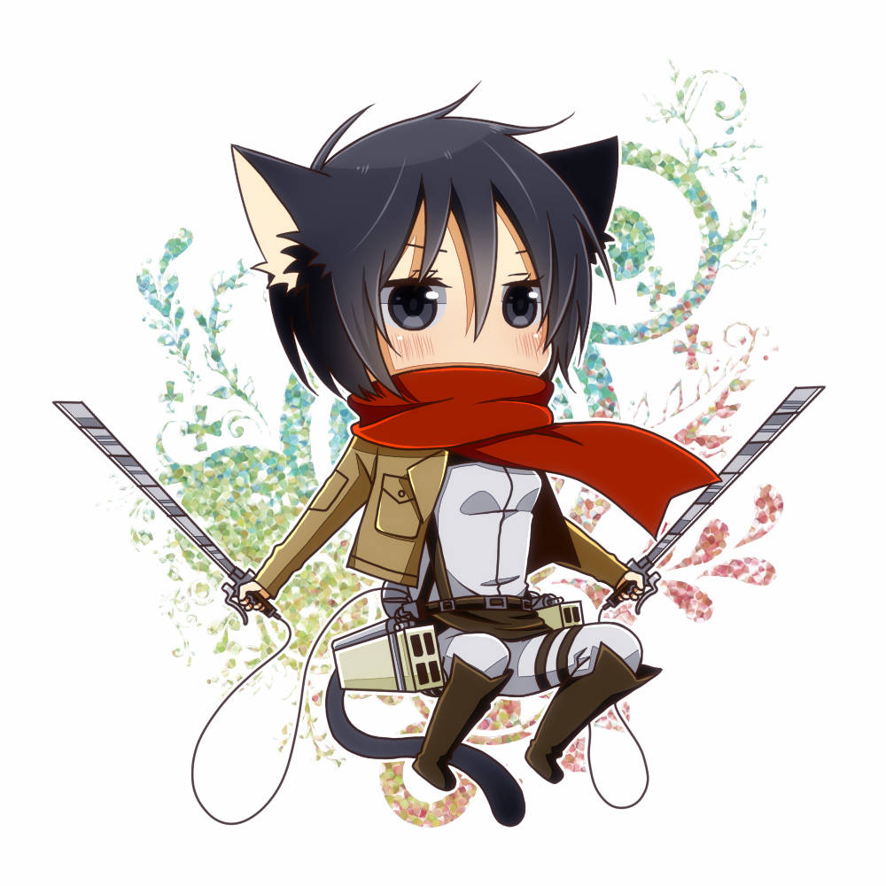 Mikasa Cute Cat Ears Wallpaper