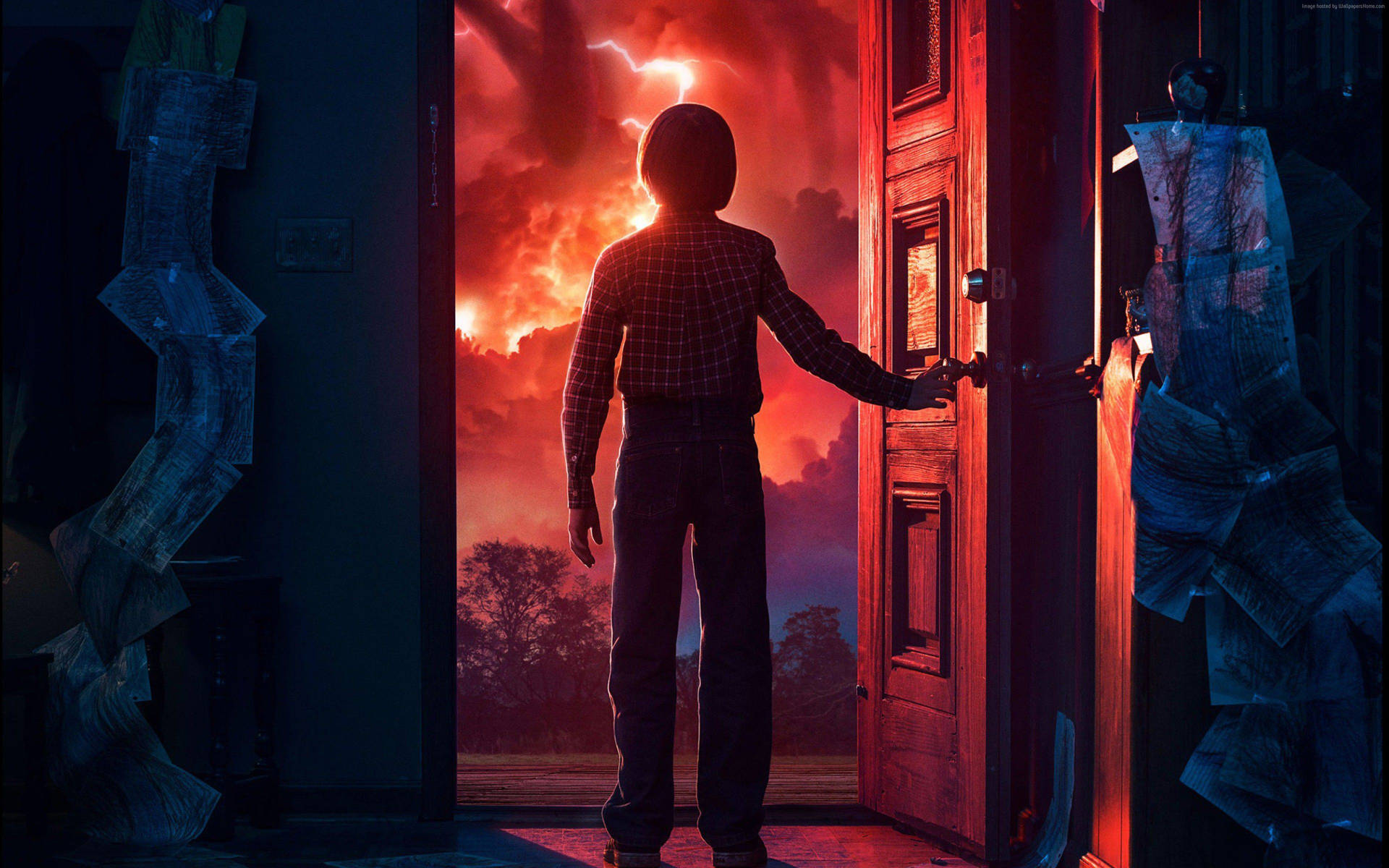 Mike Opening Door Stranger Things 4k Wallpaper