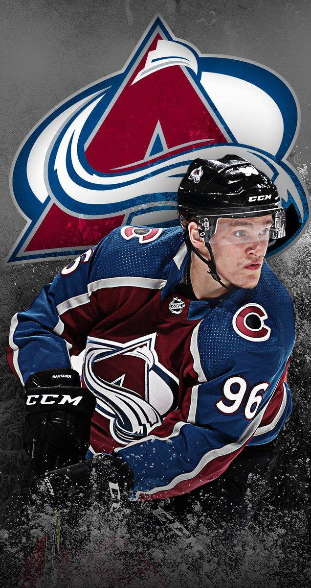 Mikko Rantanen Looking To The Left With Team Logo Wallpaper