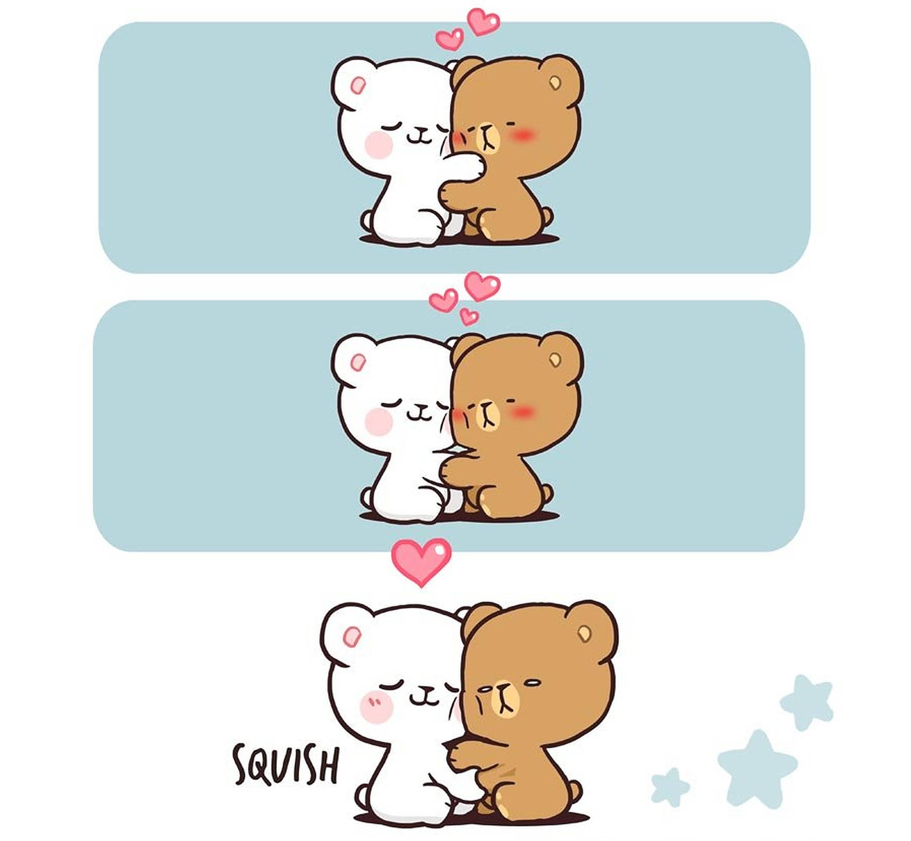 Milk And Mocha Bears Love Art Wallpaper