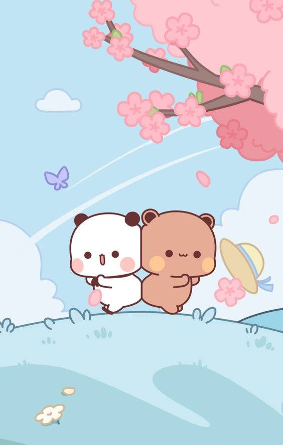 Milk And Mocha Bears Pink Tree Wallpaper