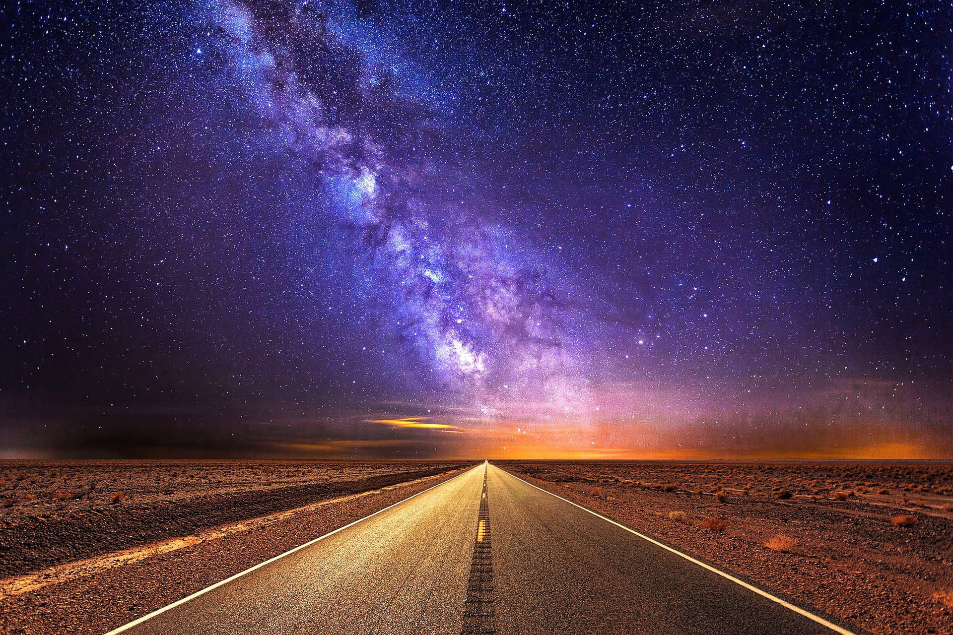 Milky Way Galaxy Highway Wallpaper