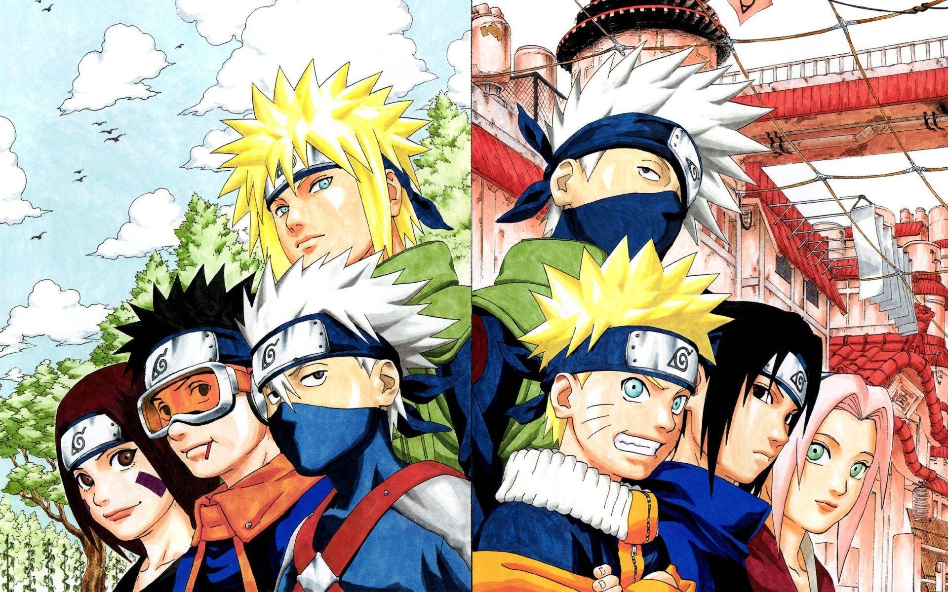 Minato And Kakashi Teams Naruto Laptop Wallpaper