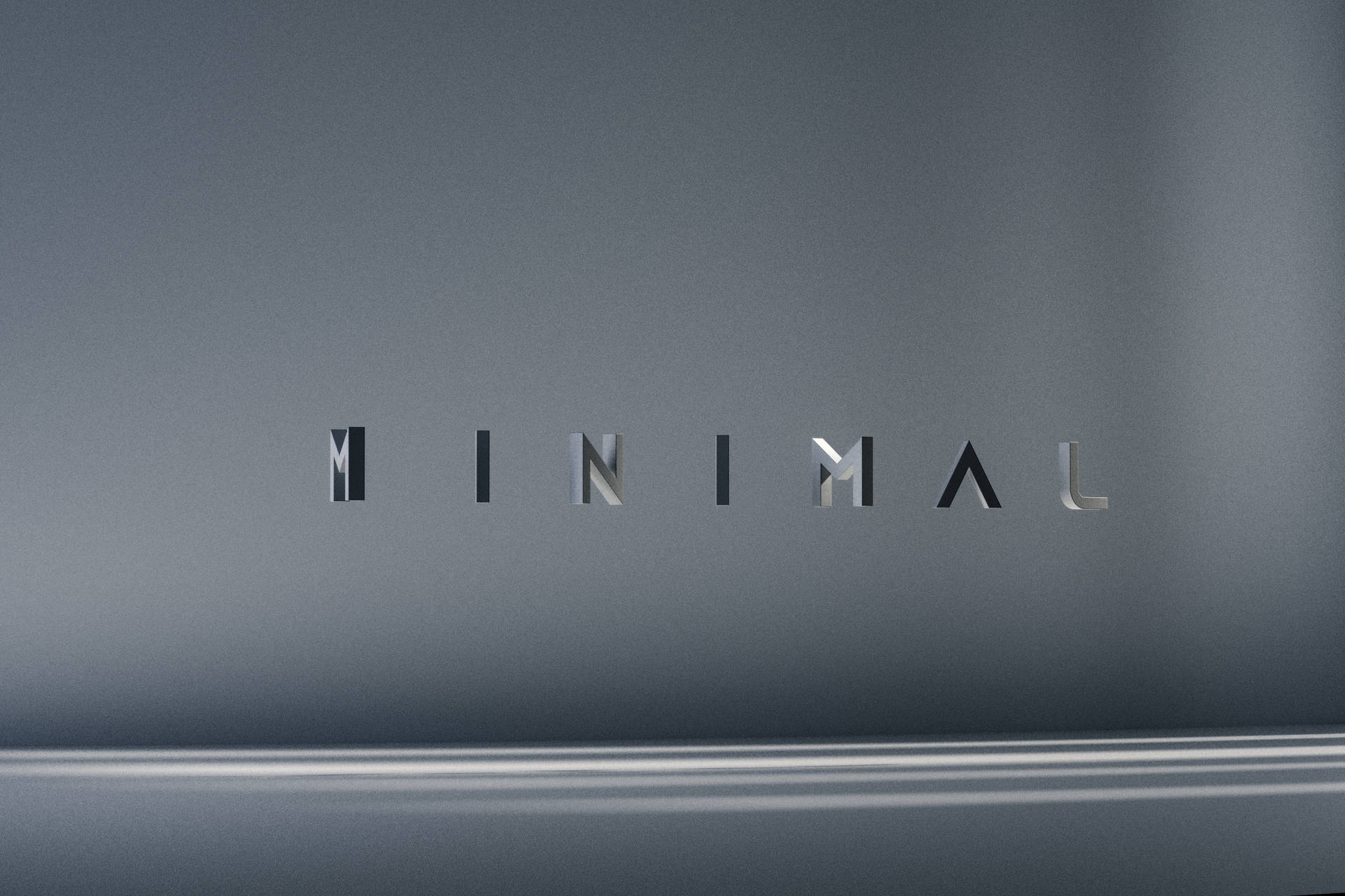 Minimal Gray Text 3d Full Wallpaper