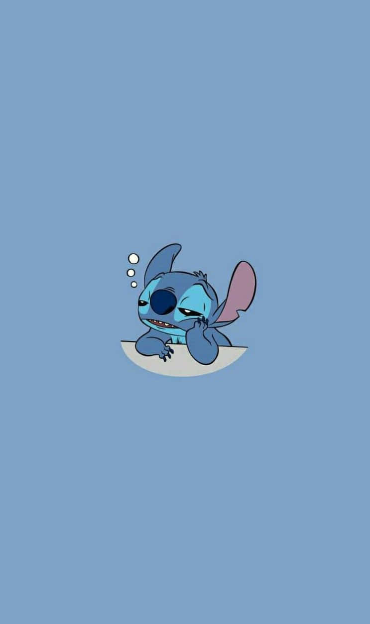 Minimalist Bored Stitch Anime Cartoon Portrait Wallpaper