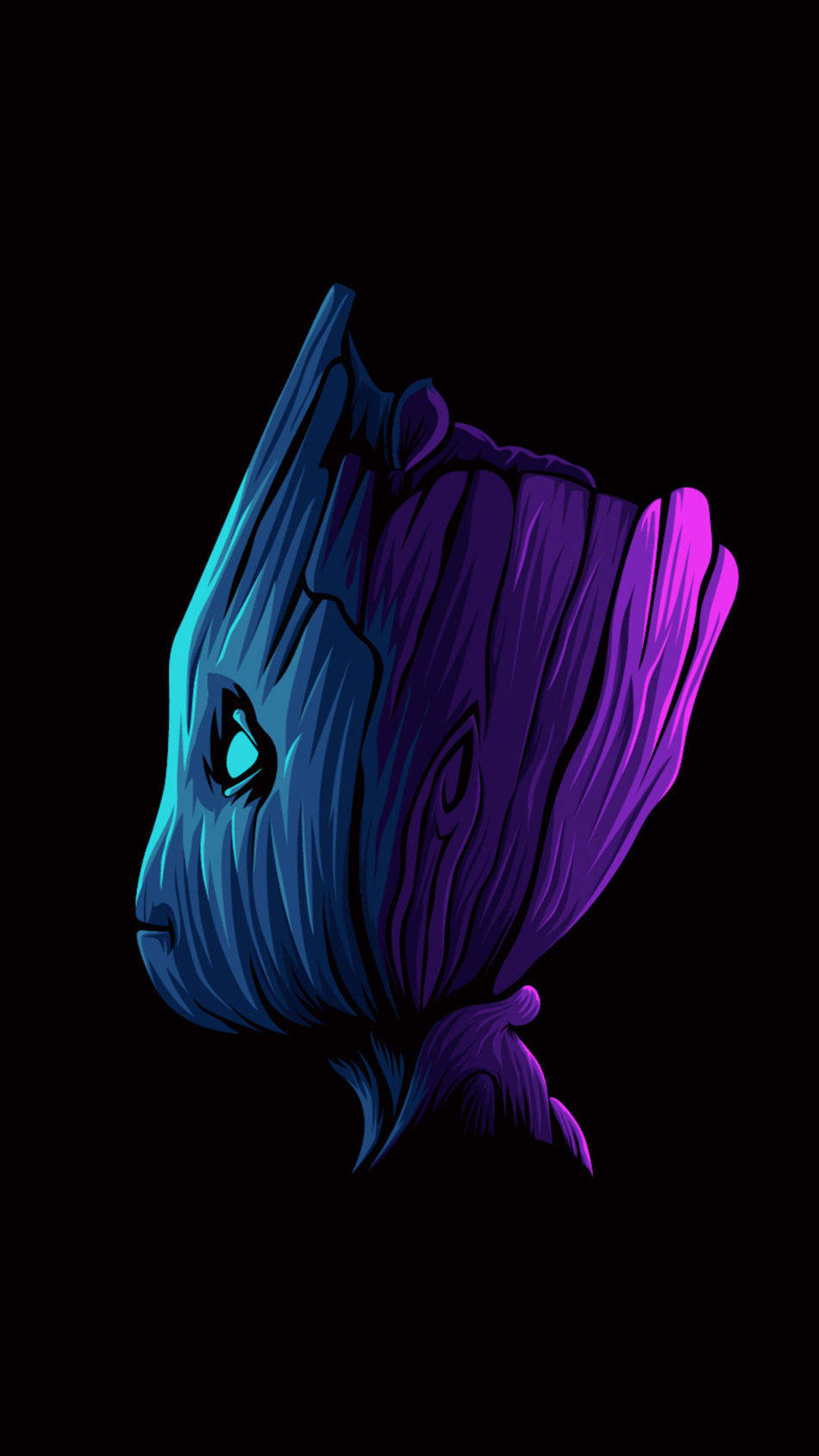 Minimalist Groot Art Wallpaper