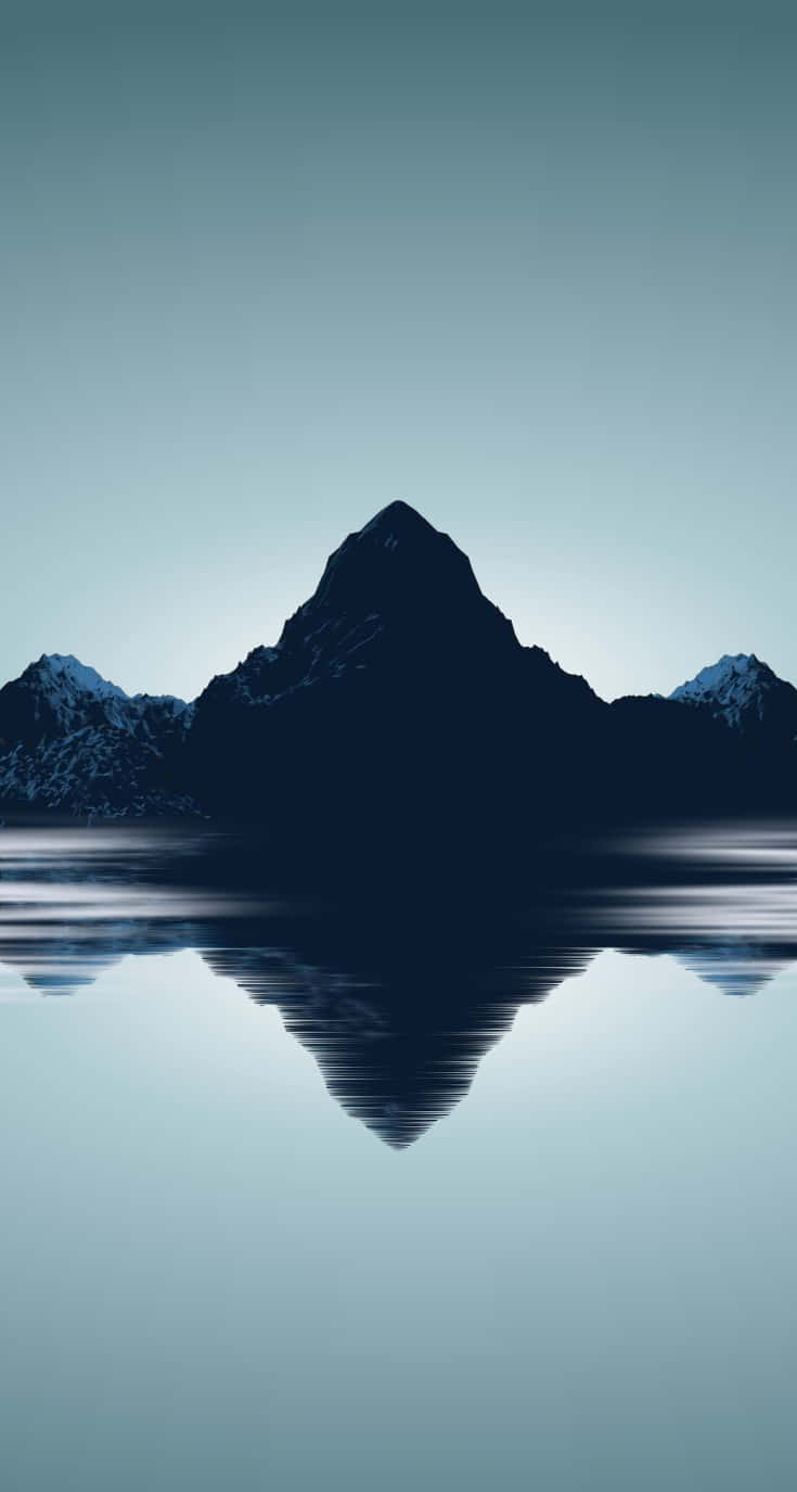 Minimalist Iphone X Symmetrical Mountain Reflection Wallpaper