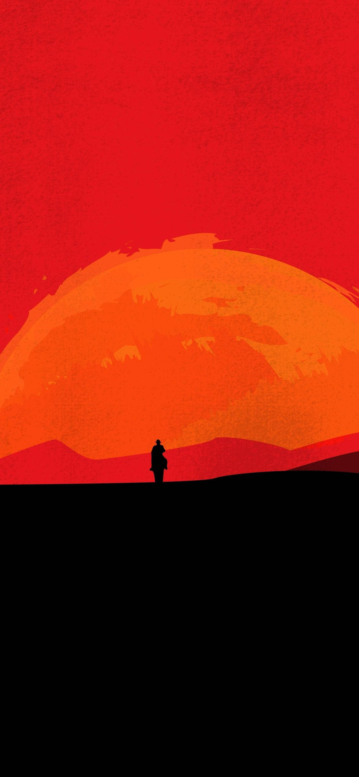 Minimalist Red Dead Iphone Wallpaper