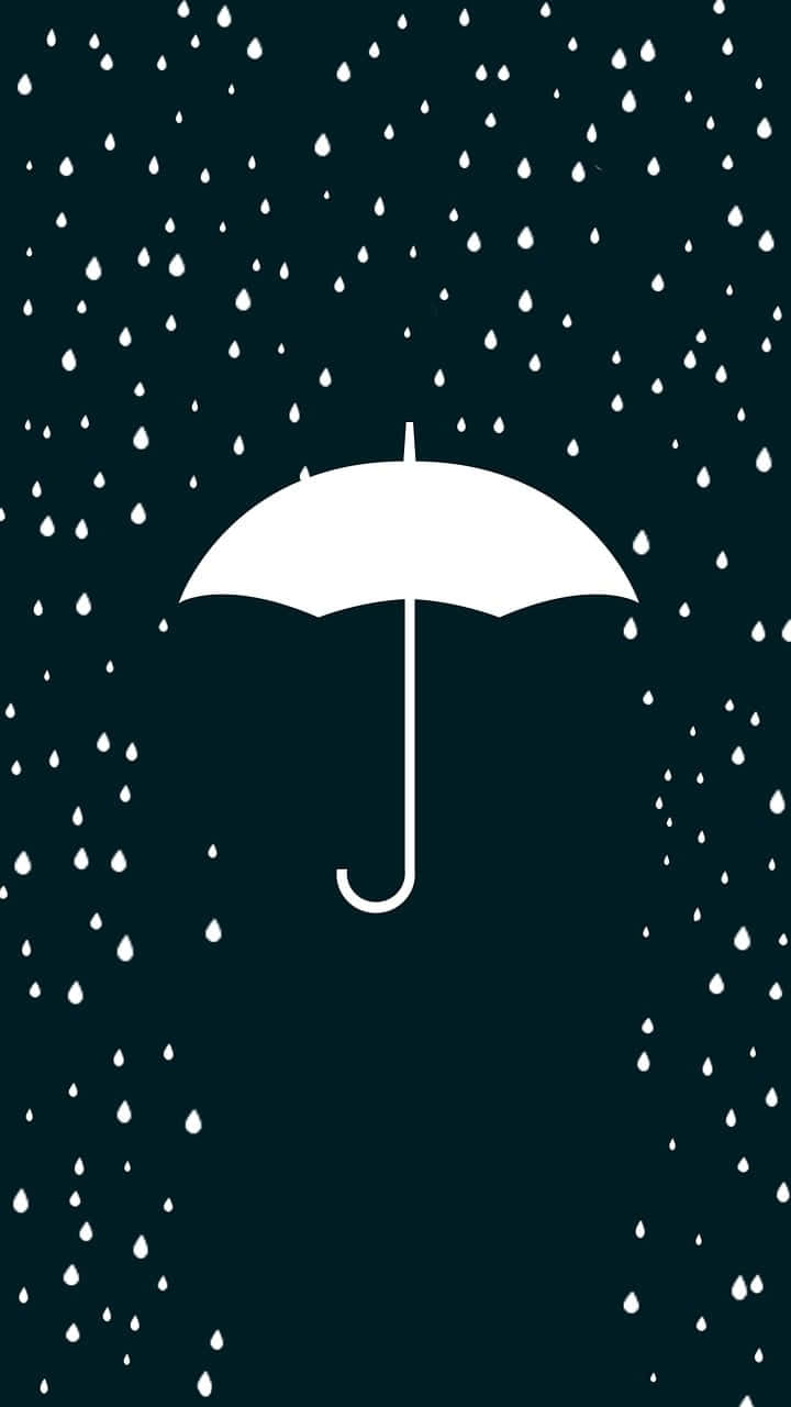 Minimalist Umbrella Rain Pattern Wallpaper