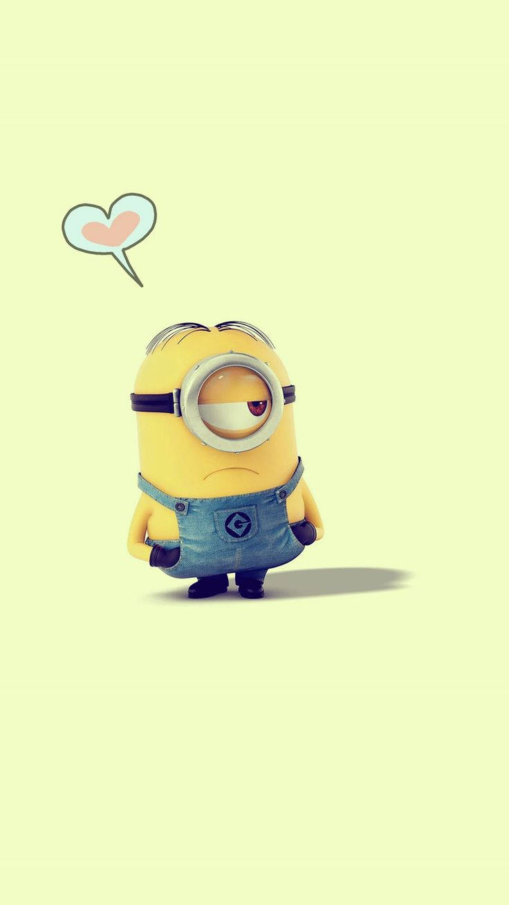 Minion Heart Text Bubble Wallpaper